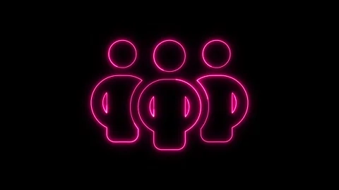 Three man icon animated on a black backg... | Stock Video | Pond5