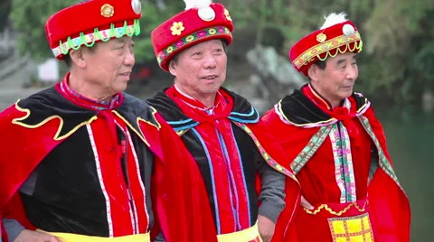 Three man in national deress 库存影片 49064475