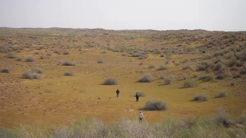 Three man walking in a hot climate Stock Footage 245256879