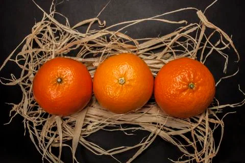 Three mandarin Stock-Fotos