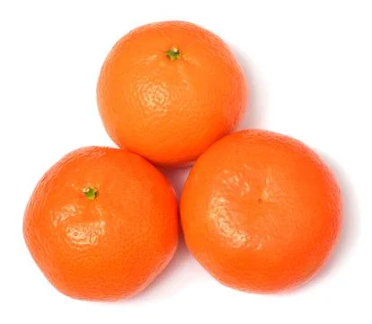 Three mandarins isolated on white background 库存照片