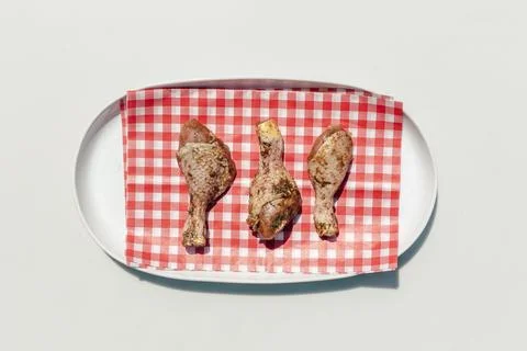 Three marinated chicken ready to grill Stock Photos
