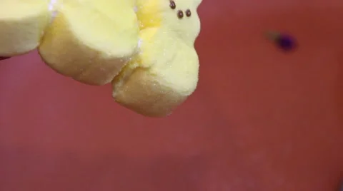 Three Marshmallow Peeps Scared When One Comes Back Headless Stock Footage 63012911