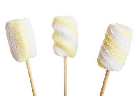 Three marshmallows Stock Photos