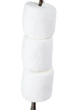 Three marshmallows in a stick Stock Photos