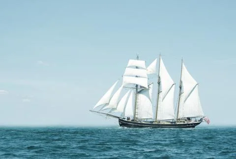 Three mast schooner Stock Photos