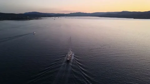 Three-master Sail Ship in the Gulf of Saint Tropez Stock Footage 164402379