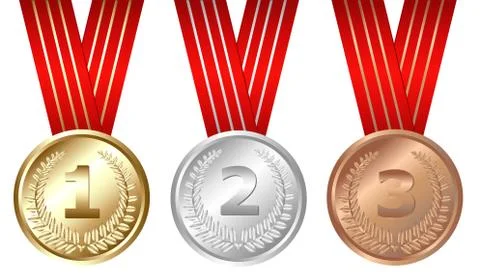 Three medals Stock Illustration