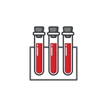 Three medical test tubes containing red liquid, possibly blood, are held in a Иллюстрация