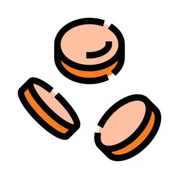 Three medication pills falling down icon illustration Stock Illustration
