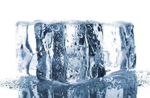 Three melting ice cubes Three melting ice cubes on white background Copyri... Stock Photos