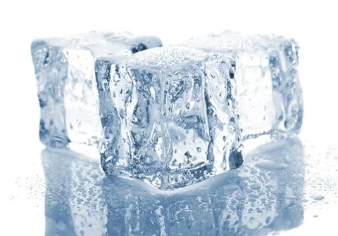 Three melting ice cubes Three melting ice cubes on white background Copyri... Stock Photos