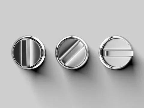 Three metal buttons Stockillustratie