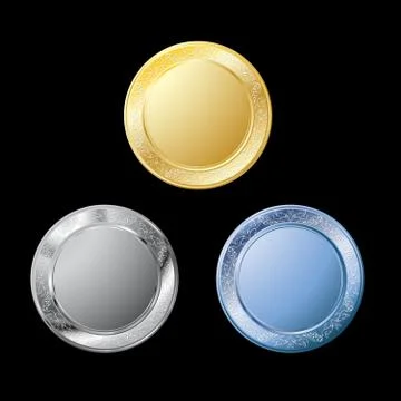 Three metal plates black Stock Illustration