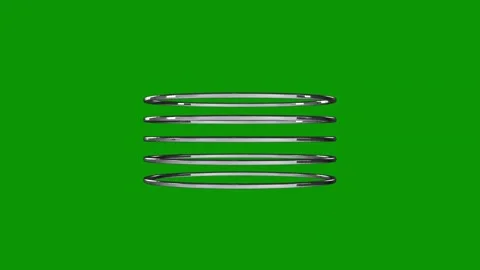 Three metal spirals green background screen pair scissors green screen animated Stock Footage 314065091