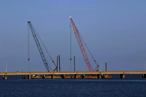 Three-Mile Bridge Construction Stock Photos