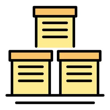 Three milk box icon color outline vector Illustrazione stock
