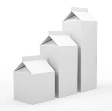 Three milk box isolaned on white background Stock Illustration