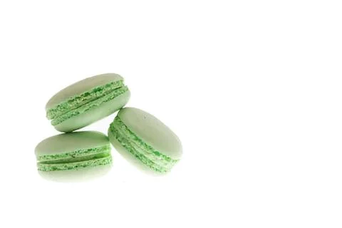 Three mint green macarons stacked together Stock Photos