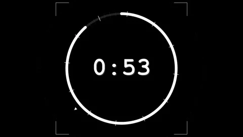 Three minute digital countdown timer on black background Stock Footage 345204338