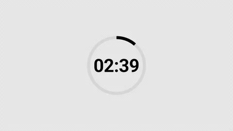 Three minutes countdown timer animation in sixty seconds with alpha channel Stock Footage 343841925
