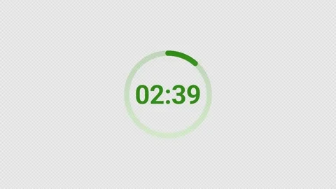 Three minutes countdown timer animation in sixty seconds with alpha channel Stock Footage 343915706