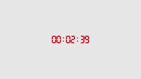 Three minutes digital countdown timer animation in sixty seconds Stock Footage 343910682
