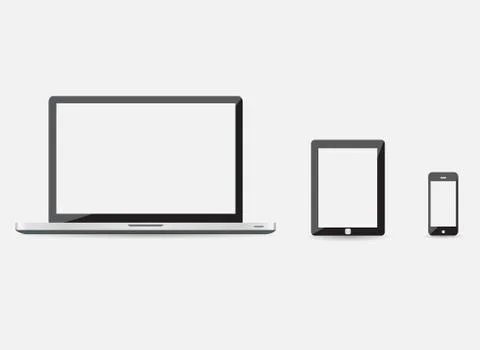Three modern technology devices Illustrazione stock