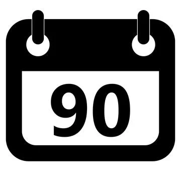 Three months icon on white background. 90 days sign. flat style. Stock Illustration