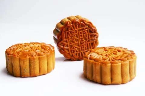 Three moon cakes 库存照片