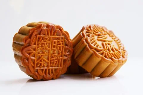 Three moon cakes Stock Photos