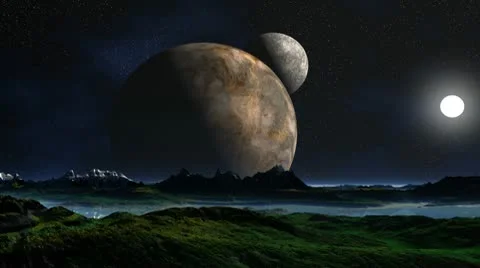 Three moon Stock Footage 8987678