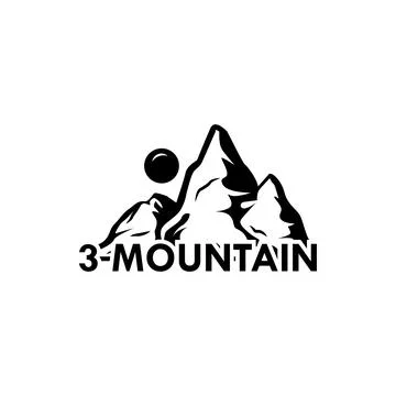 Three mountain logo concept template design Stock Illustration