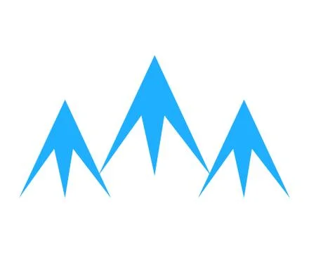 Three mountain peaks logo 스톡 일러스트