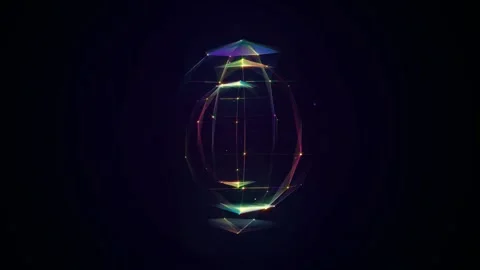 Three moving spheres inside, for holos, presentations and social networks Stock Footage 145417057