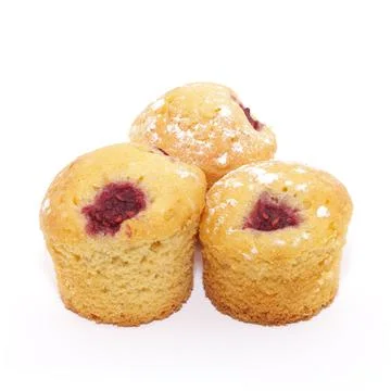 Three muffins isolated on white Stock Photos