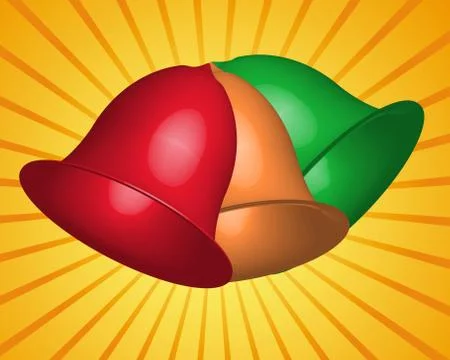 Three multi-colored bell Stock Illustration