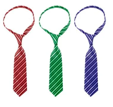 Three multi-colored tie Stock Photos