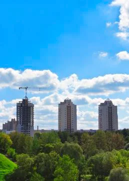 Three multi-storey buildings Stock Photos