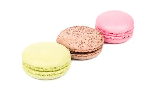 Three multicolored macaroon Stock Photos