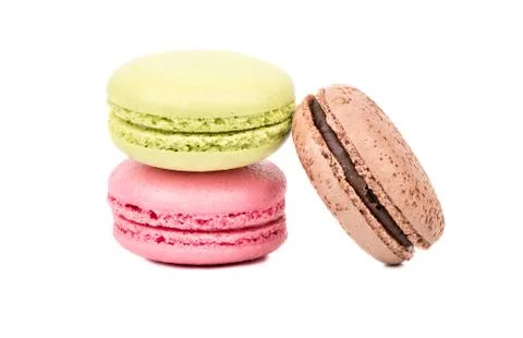 Three multicolored macaroon Stock Photos