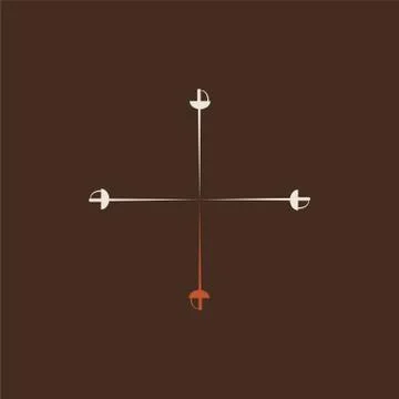 Three Musketeers original vector logo. EPS icon Stock Illustration
