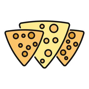 Three nacho chips representing a delicious snack icon Stock Illustration