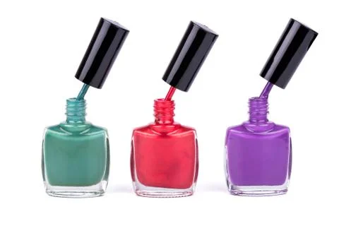 Three nail polish Stock Photos