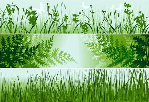 Three nature banners Stock Illustration