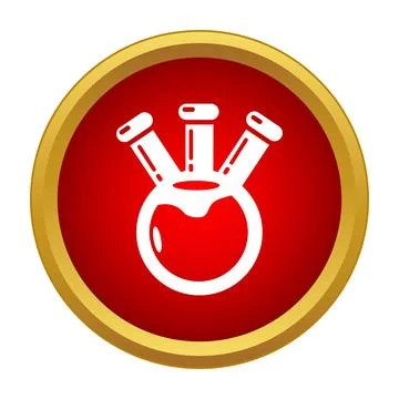 Three neck flask chemical experiment research icon Illustrazione stock