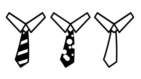Three Neckties Pattern Choice Icon Stock Footage 343508566