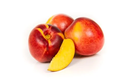 Three nectarines isolated Stock Photos