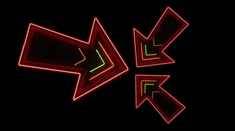 Three neon arrows loop Stock Footage 23184122