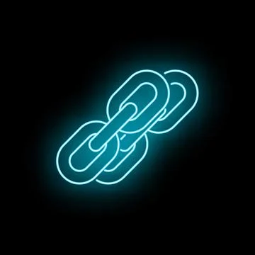 Three neon blue chain links showing connection concept イラスト素材